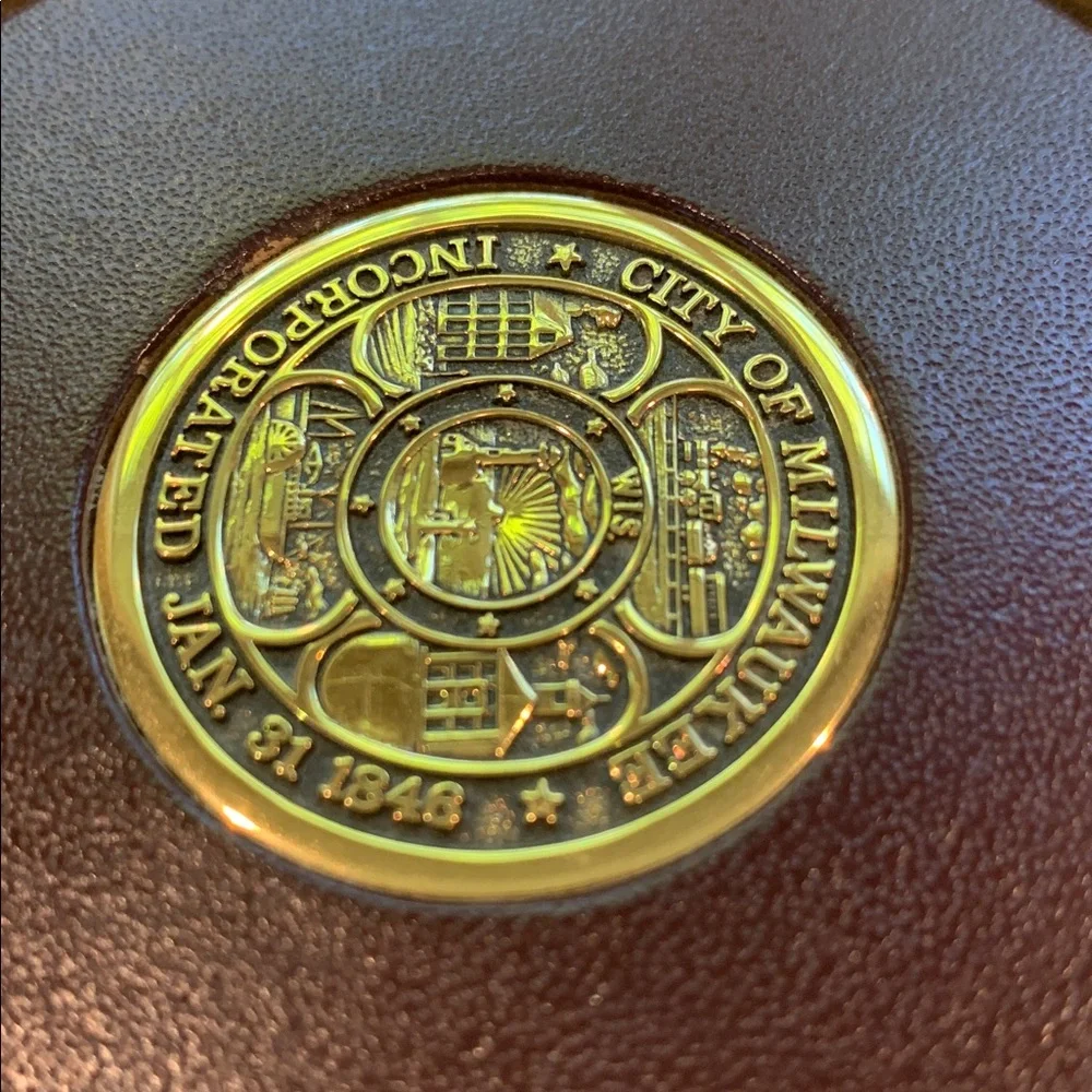 Solid Brass City of Milwaukee Commemorative Coaster